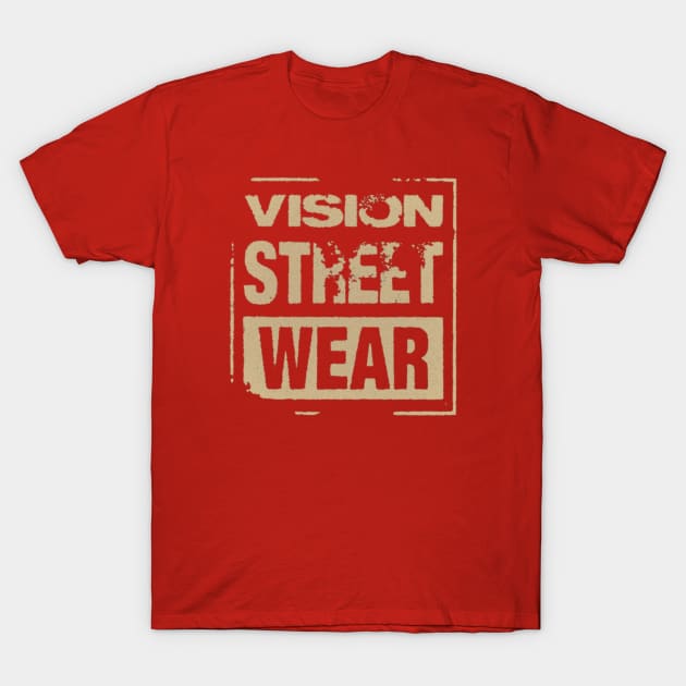 Vision Street Wear Skateboarding Disstresed 1980s Original Aesthetic Tribute 〶 T-Shirt by Terahertz'Cloth